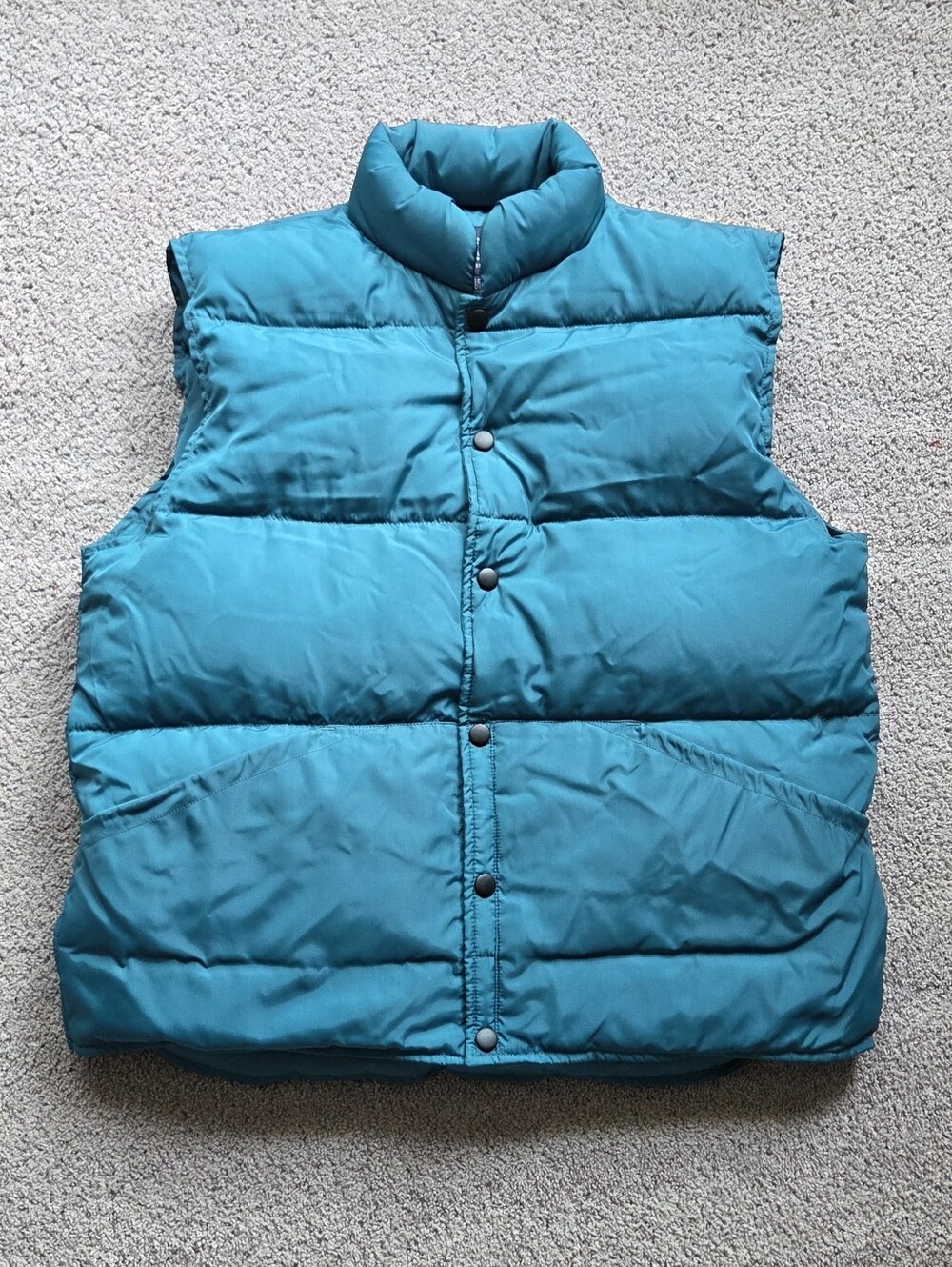 Vintage Lands' End Unisex Teal Goose Down Puffer Vest, Size M Retro Gorpcore